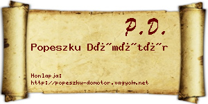 Popeszku Dömötör névjegykártya